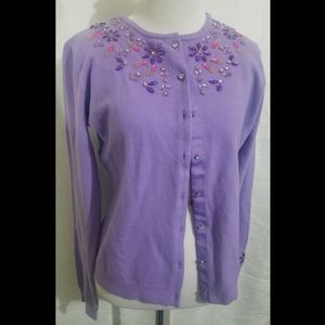George Brand Beaded Purple Sweater